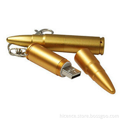 Metal Gold Slippy Bullet USB 2.0 Memory Flash Pen Drive
